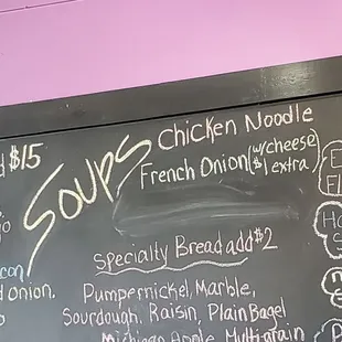 Two Soups Daily.  Your choice of specialty bread is for sandwich orders.  9/5/2014