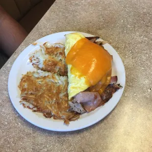 All meat omelette son enjoyed it