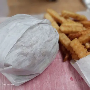 Burger and fries