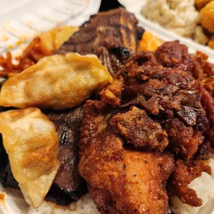 Korean Chicken and Kalbi Combo Plate