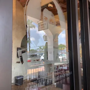 a reflection in the window