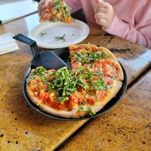 Personal size margarita pizza