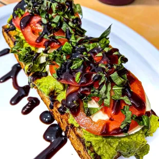 Caprese avocado focaccia
