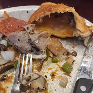 Meat lovers calzone. NO CHEESE