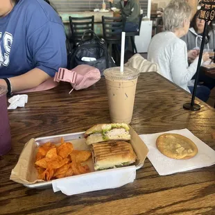 Turkey avocado panini combo