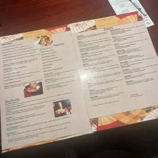 Menus (minus sushi)