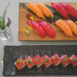 sashimi, sushi and sashimi, food, sushi