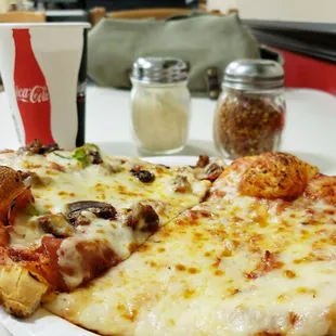 Cheese pizza &amp; supreme