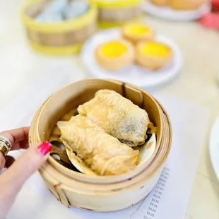 Steamed Seafood Bundle in Bean Curd!! Yumm