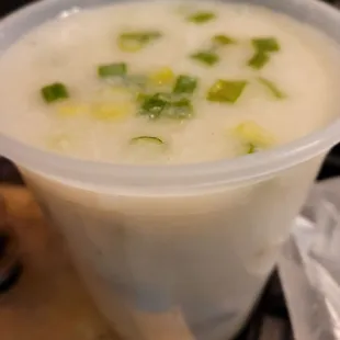 Dinner take-out @Ginger &amp; Garlic; 6/25/2022. Pei Dan Jook. Mahalo Nui David 4 picking up da Food! Both of us really ENJOYED this JOOK :) ;)