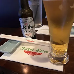 Asahi bottled beer ($5.75)