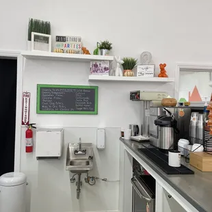 Their snack/coffee bar. One complementary drink per adult per kid. Must consume in the bar area only and not the play area for safety.