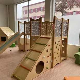 Indoor slide and playground.