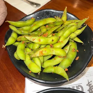 Spicy edamame!!