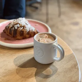 Oaxacan Spice Hot Chocolate and Apple Croissant
