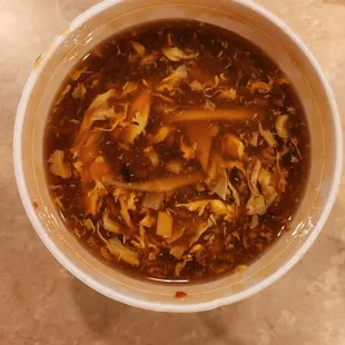 Hot and sour soup (bowl) $7.95