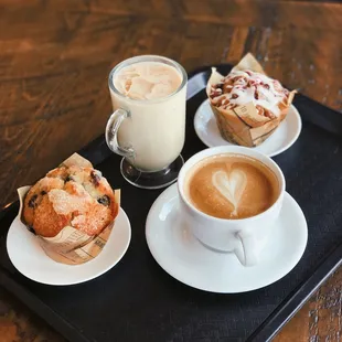 Muffins made daily. Espresso drinks.
