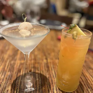 Lychee martini &amp; rum punch