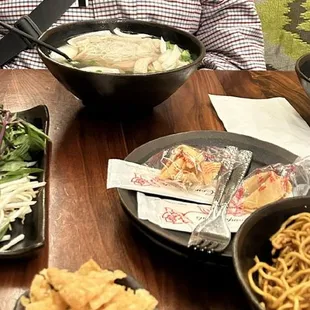 Bryan and the food at the Ginger Noodle Bar.