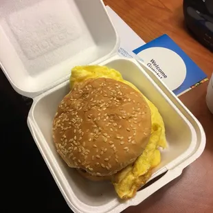 Supposed to be the breakfast sandwich on a bagel....