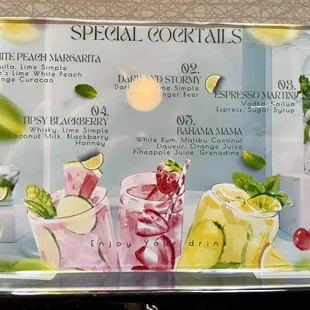 Current cocktail specials