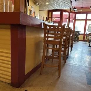 Bar seating.