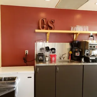 The bar area at Ginger Sue's.  Pretty chill. I like rhebhuge window next to it.