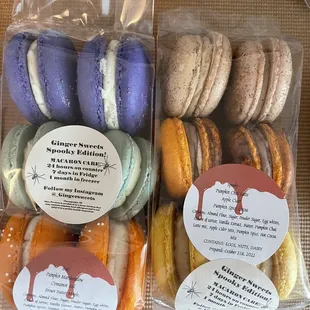 a variety of macarons in a package