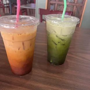 Thai tea matcha tea