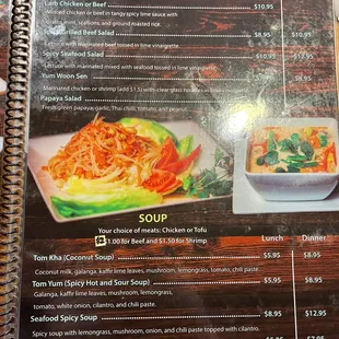 Salad and Soup Menu