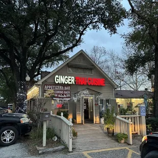 the entrance to the restaurant