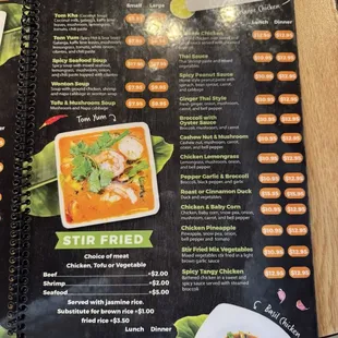 menu