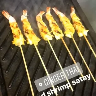 grilled shrimp on skewers