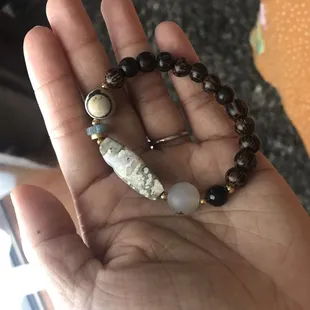 Handmade mixed stone bracelet - the main stone here is ocean jasper