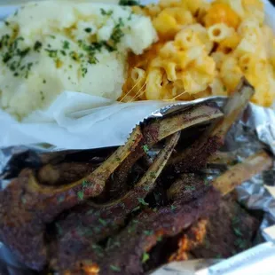 Lamb Chops w/ MacNCheese &amp; Mashed Potatoes
