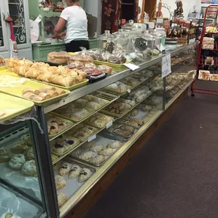 a display of baked goods