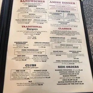 the menu