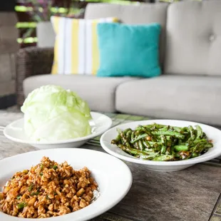 Lettuce Wraps and String Beans