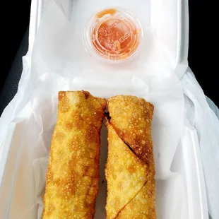 Korean Egg Rolls - These are huge and full of glass noodles, veggies, and some meat.