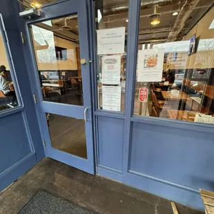 the entrance to the restaurant