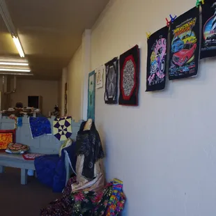 Various T-Shirt art from various charities...waiting to be made into a lap quilt or wall hanging.