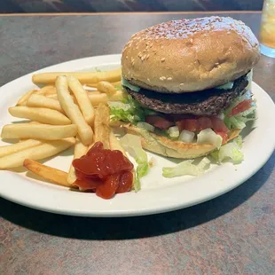 Avocado burger plate
