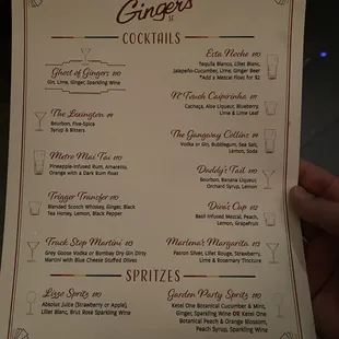 Cocktail Menu