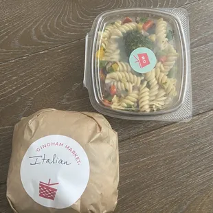 Italian Sandwich and Pasta Salad