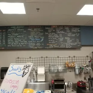 menus on the wall