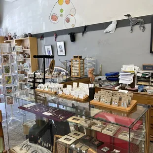 Unique earrings and necklaces in this case.