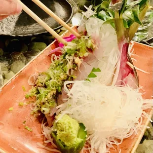 Aji Otsukuri served sashimi style