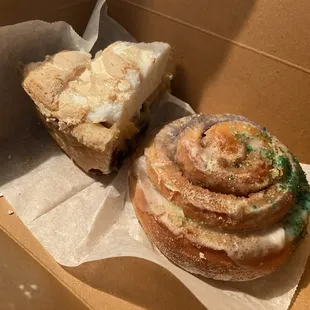 Sour Cream Raisin Pie and King Cake Roll (no baby inside without special order)