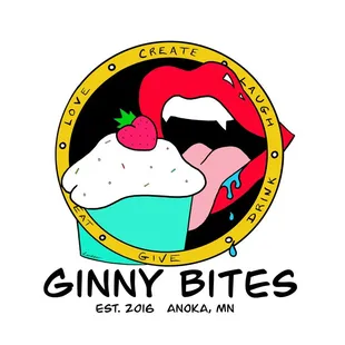 the logo for ginny bites