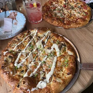 Truffle mushroom pizza &amp; Margherita pizza